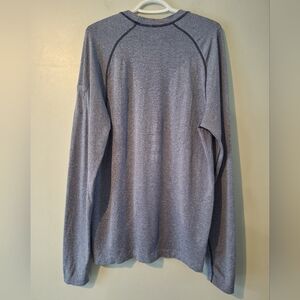 Lululemon Men's Heathered Blue Long Sleeve Shirt - L